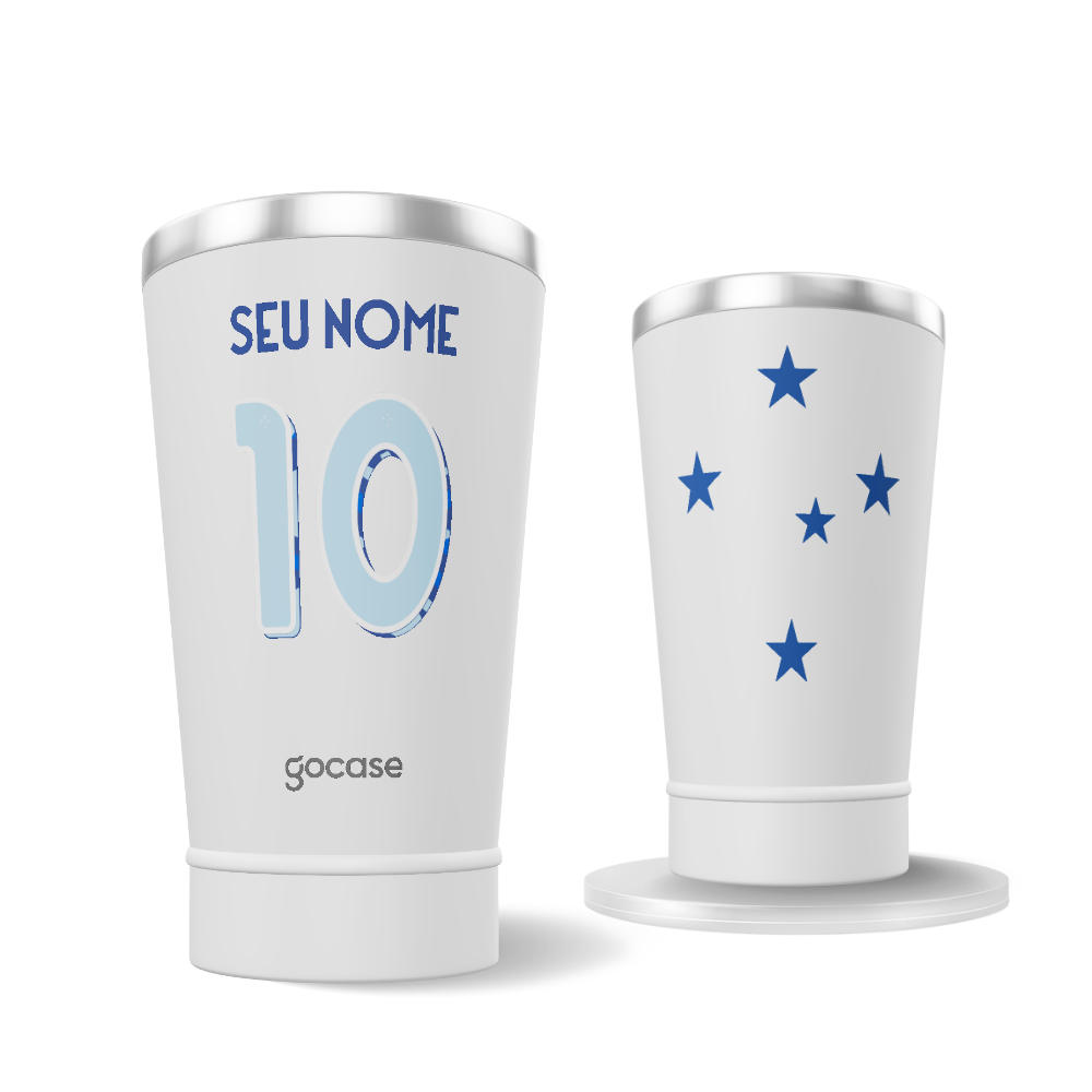 Copo Térmico Cerveja + Ebook - Cruzeiro 1 - Uniforme 2024 Personalizado