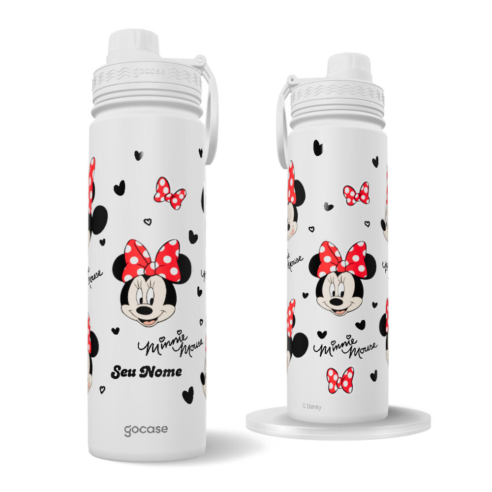 Garrafa Térmica Fresh + Ebook - Mickey & Amigos - Minnie Laços