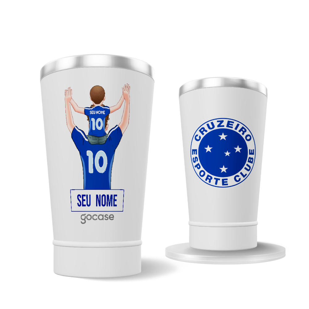Copo Térmico Cerveja + Ebook - Cruzeiro - Pai Torcedor
