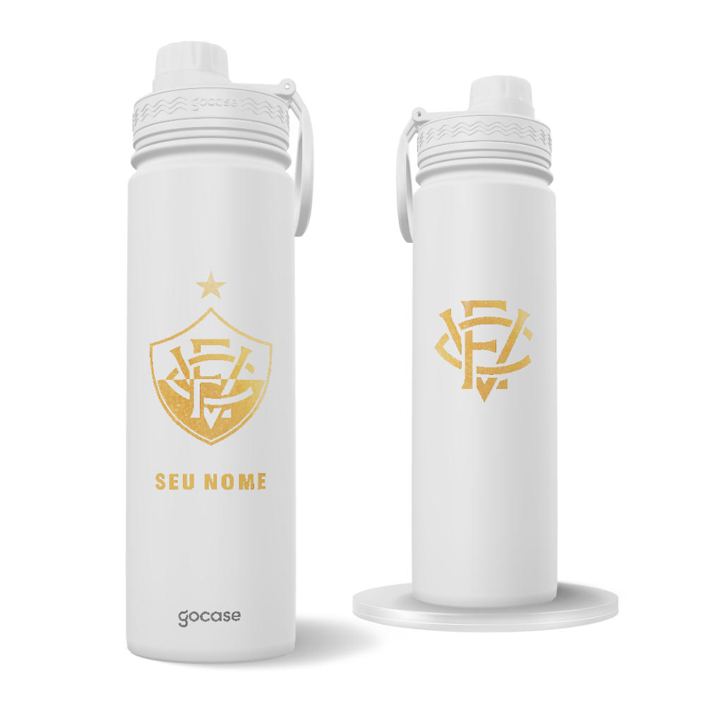 Garrafa Térmica Fresh + Ebook - Vitória - Escudo Dourado