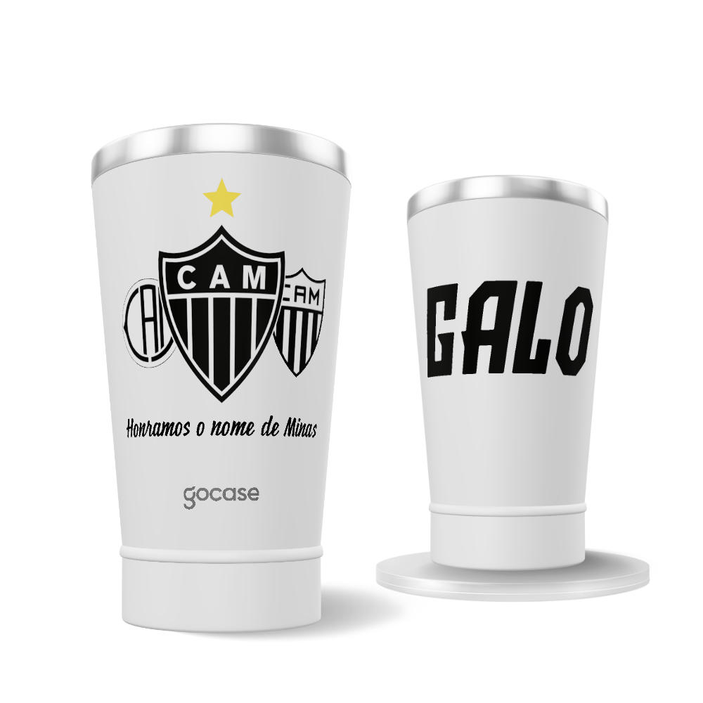 Copo Térmico Cerveja + Ebook - Atlético-MG - Escudos Históricos 2024
