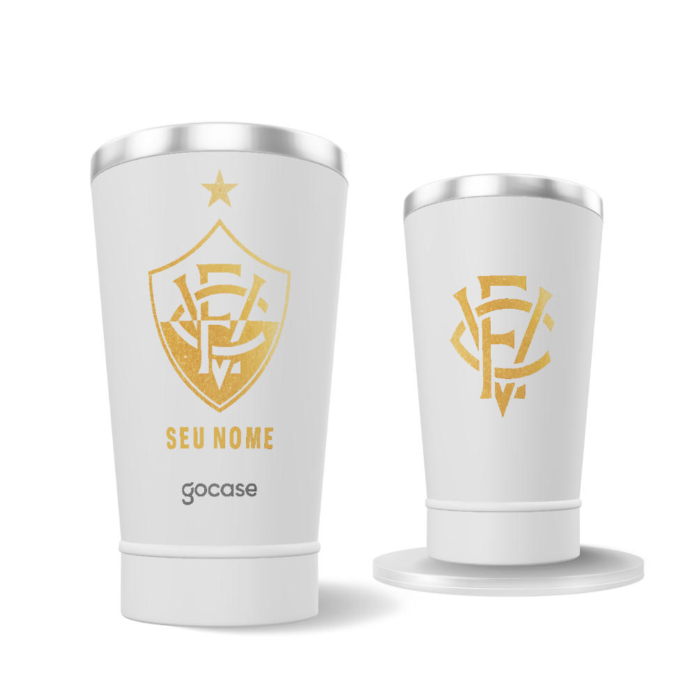 Copo Térmico Cerveja + Ebook - Vitória - Escudo Dourado