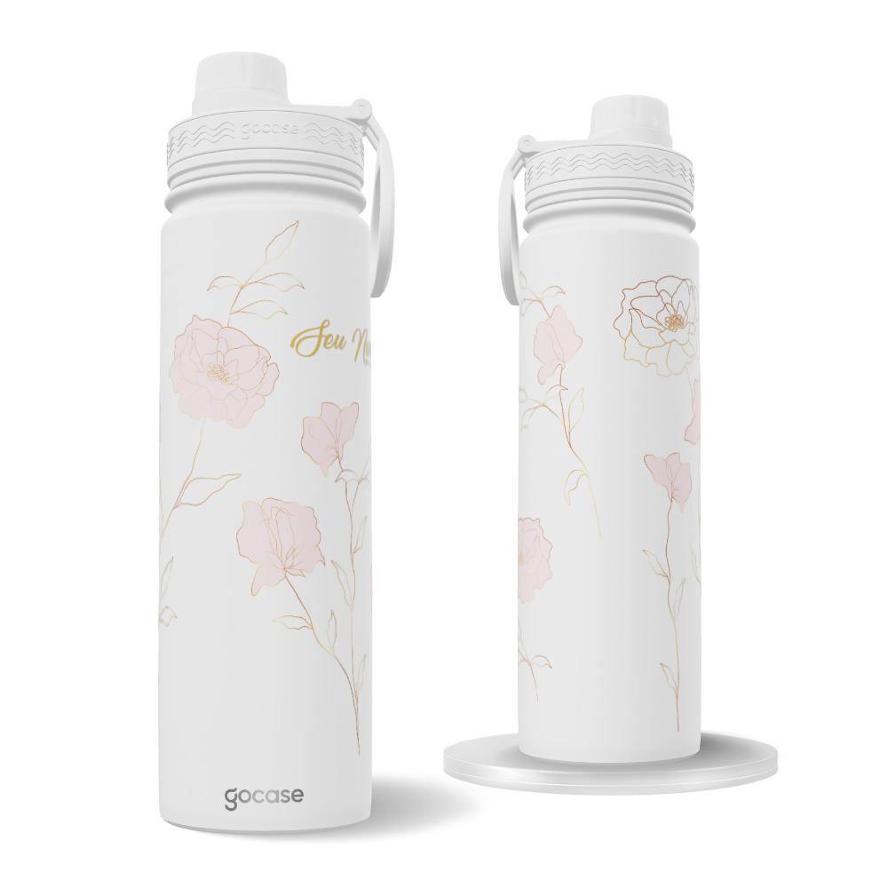 Garrafa Térmica Fresh + Ebook - Rose Flower Line