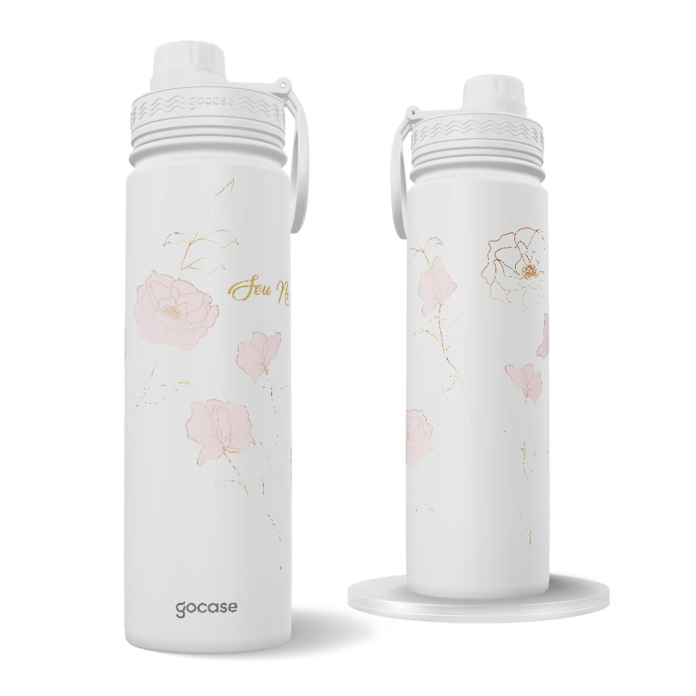Garrafa Térmica Fresh + Ebook - Rose Flower Line