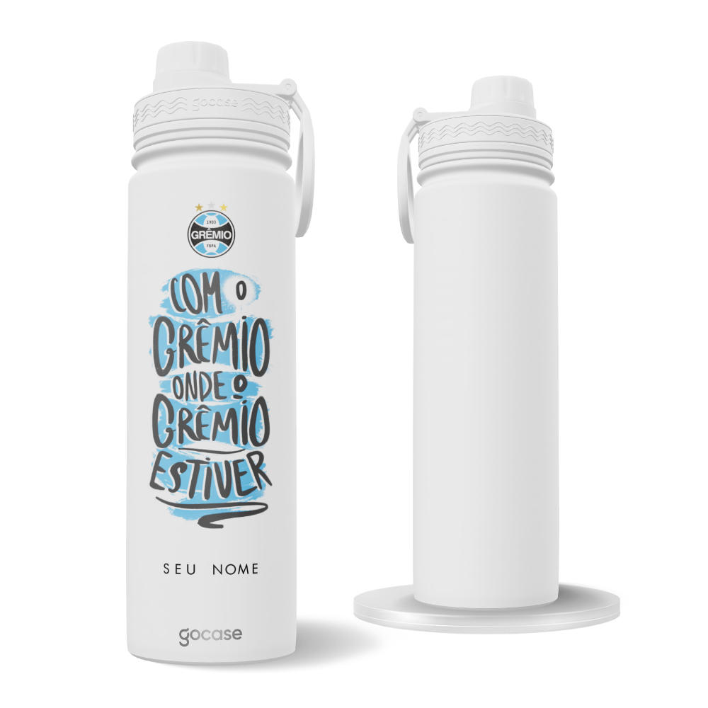 Garrafa Térmica Fresh + Ebook - Grêmio - Onde o Grêmio Estiver
