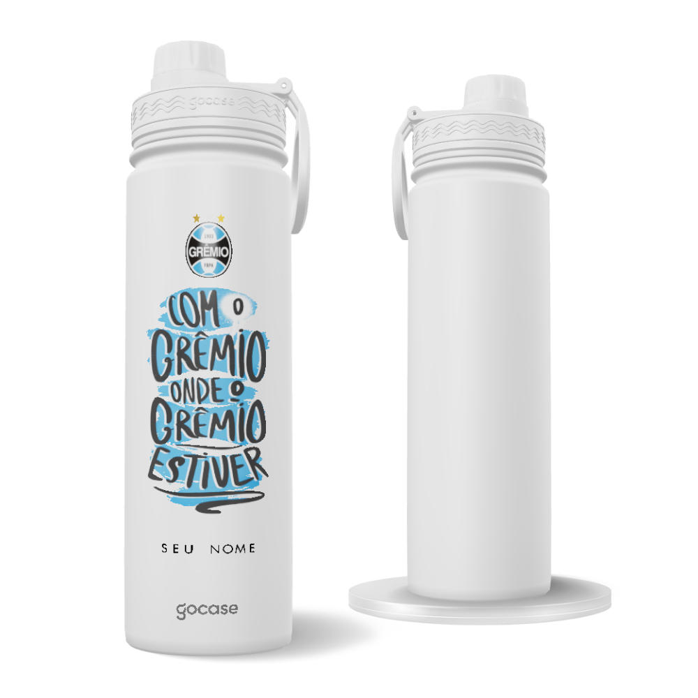 Garrafa Térmica Fresh + Ebook - Grêmio - Onde o Grêmio Estiver