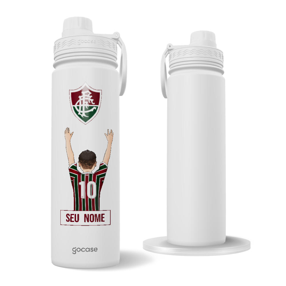 Garrafa Térmica Fresh + Ebook - Fluminense - Garoto Tricolor