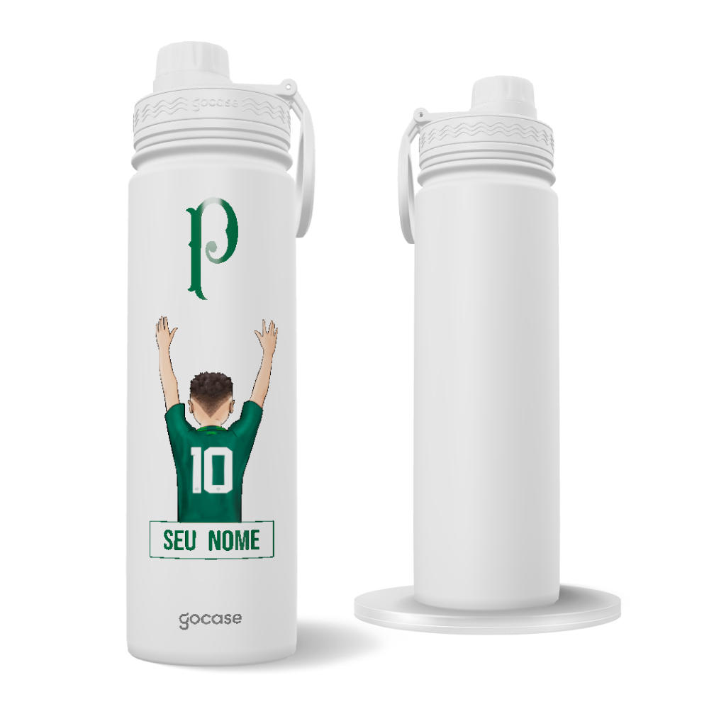 Garrafa Térmica Fresh + Ebook - Palmeiras - Garoto Alviverde
