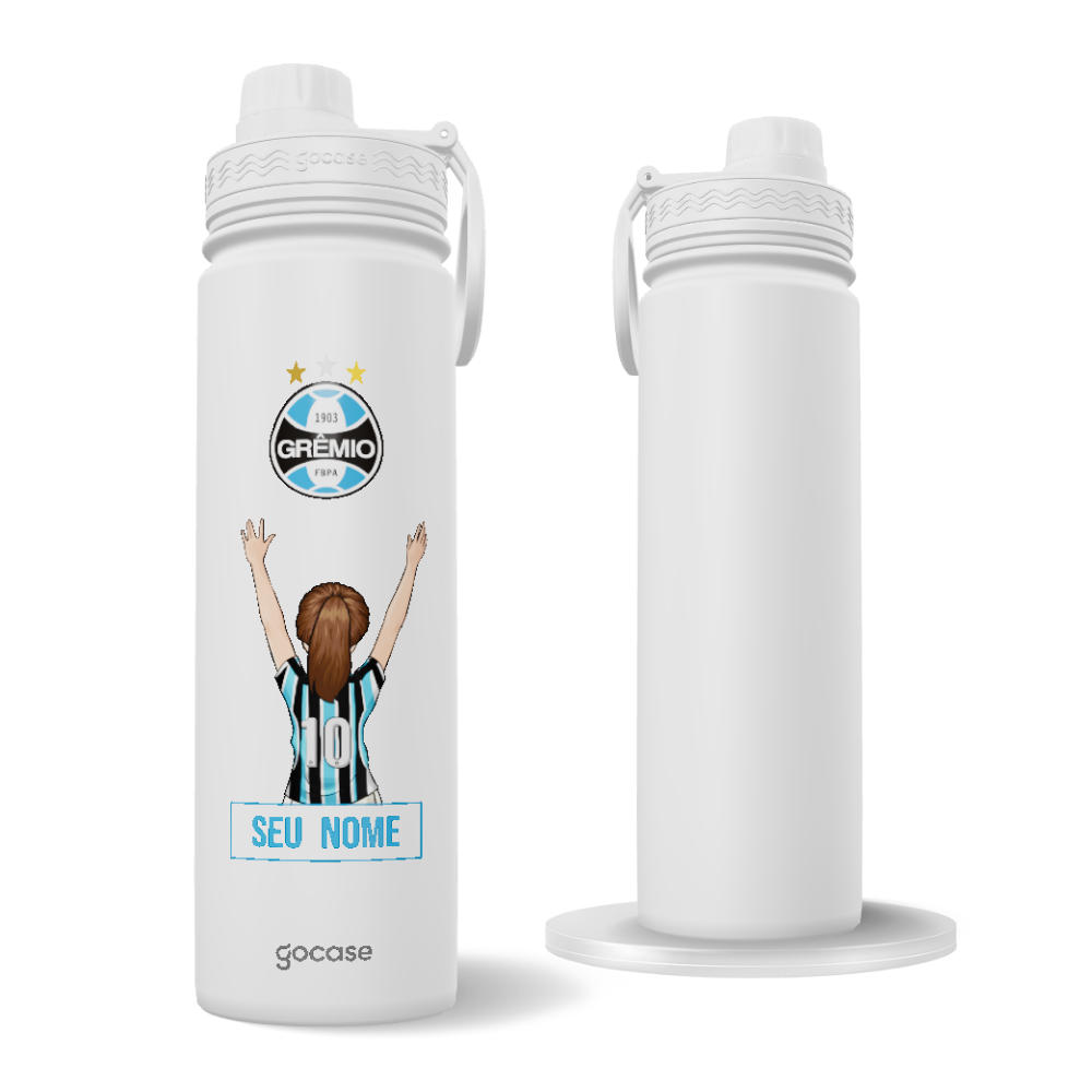 Garrafa Térmica Fresh + Ebook - Grêmio - Garota Tricolor