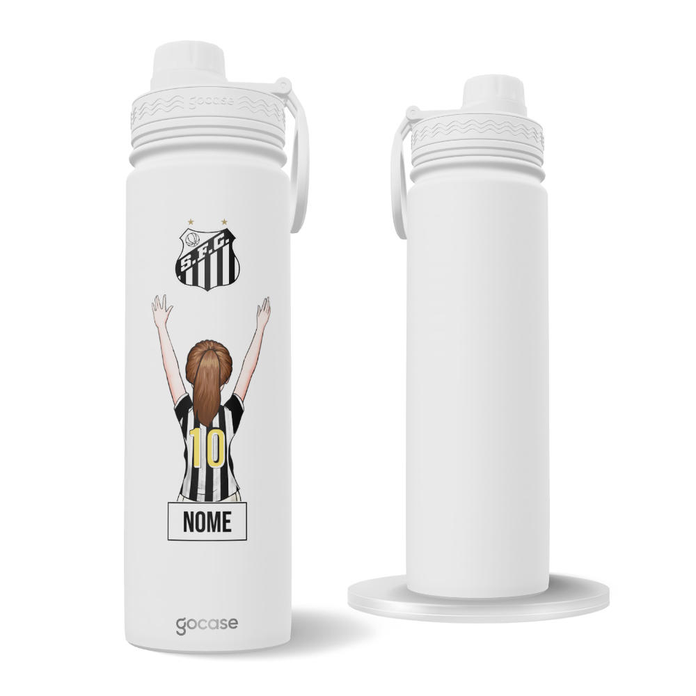 Garrafa Térmica Fresh + Ebook - Santos - Garota Alvinegra