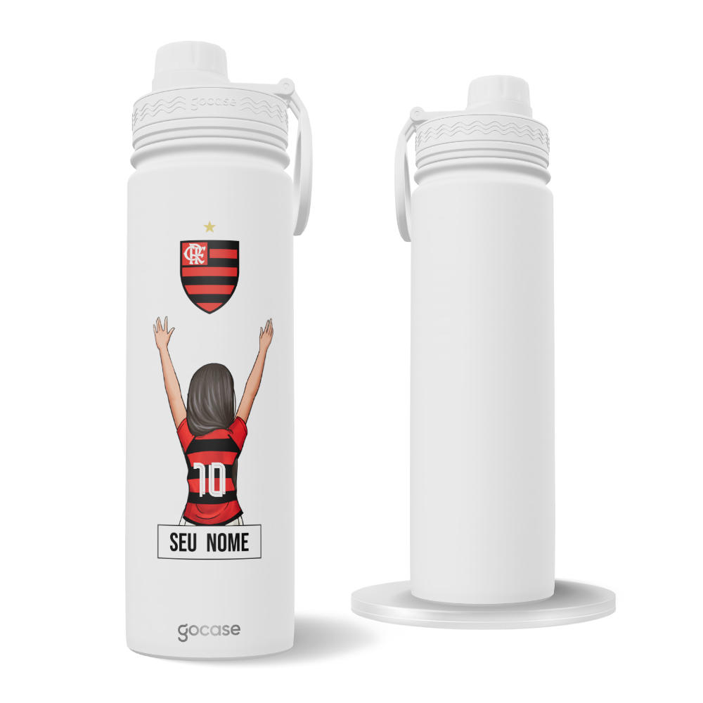 Garrafa Térmica Fresh + Ebook - Flamengo - Garota Rubro-Negra