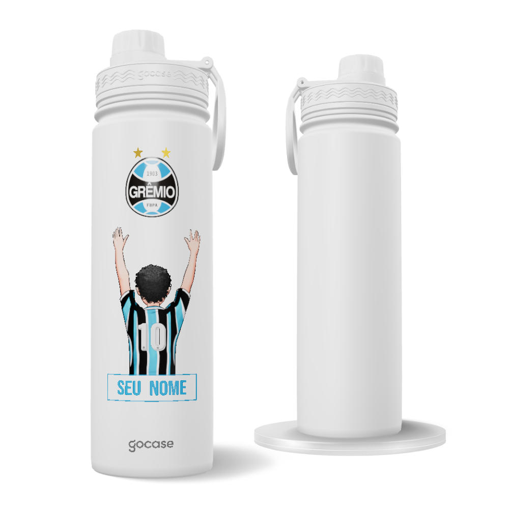 Garrafa Térmica Fresh + Ebook - Grêmio - Garoto Tricolor