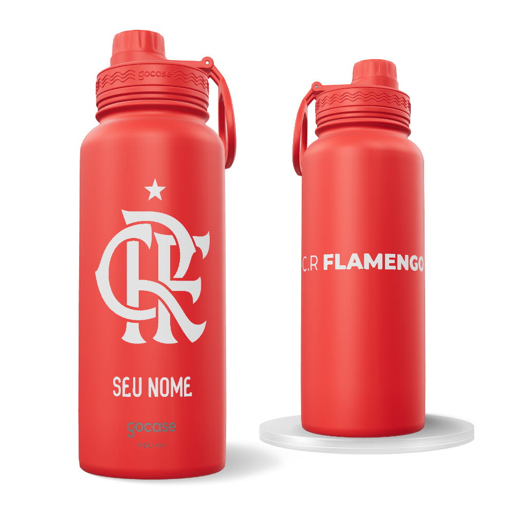 Garrafa Térmica Fresh + Ebook - Garrafa Térmica Fresh - Flamengo - Escudo