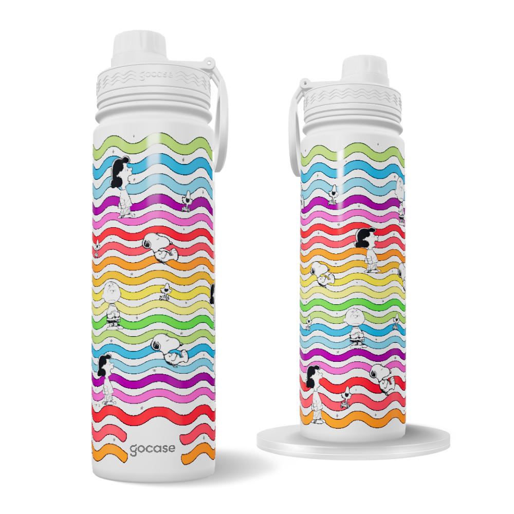 Garrafa Térmica Fresh + Ebook - Snoopy - Rainbow Wave