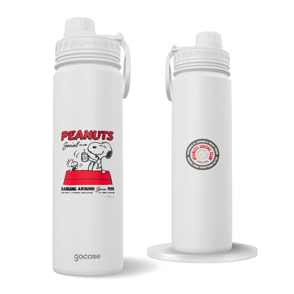 Garrafa Térmica Fresh + Ebook - Snoopy Peanut Social Club