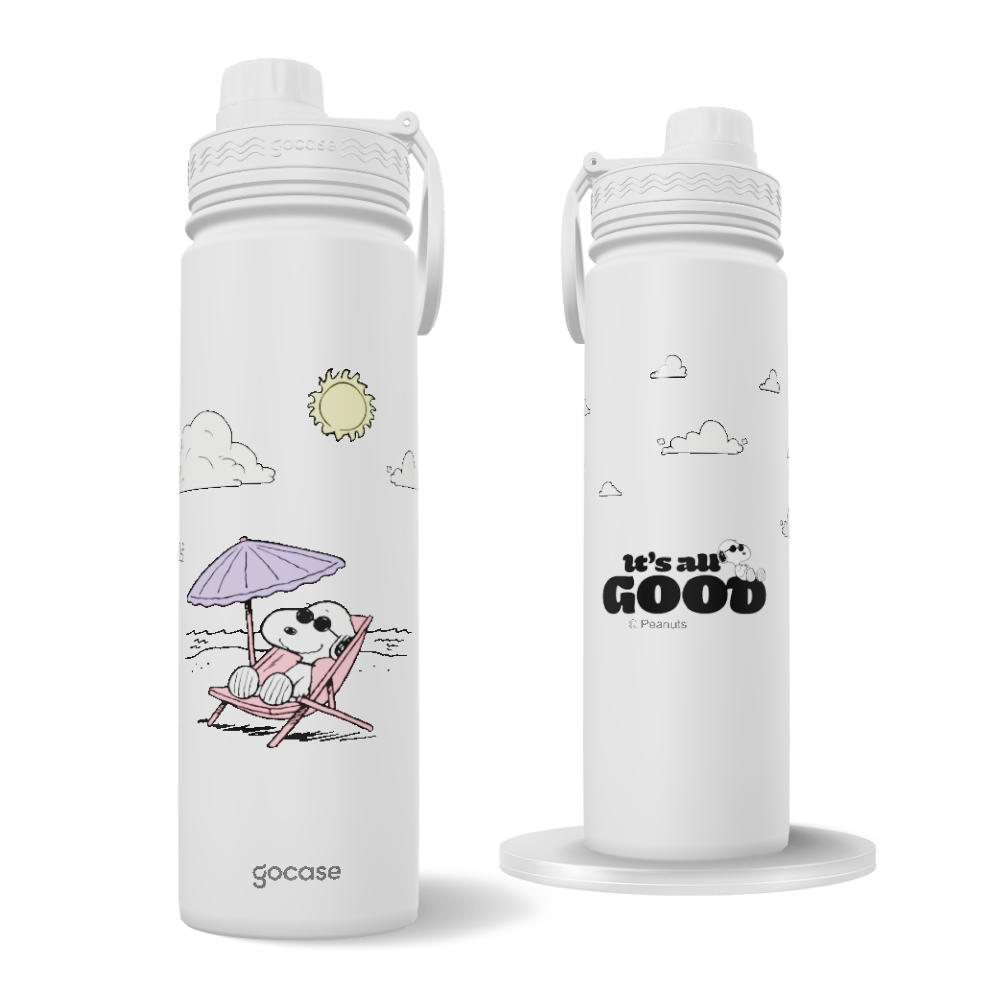 Garrafa Térmica Fresh + Ebook - Snoopy Beach Vibes