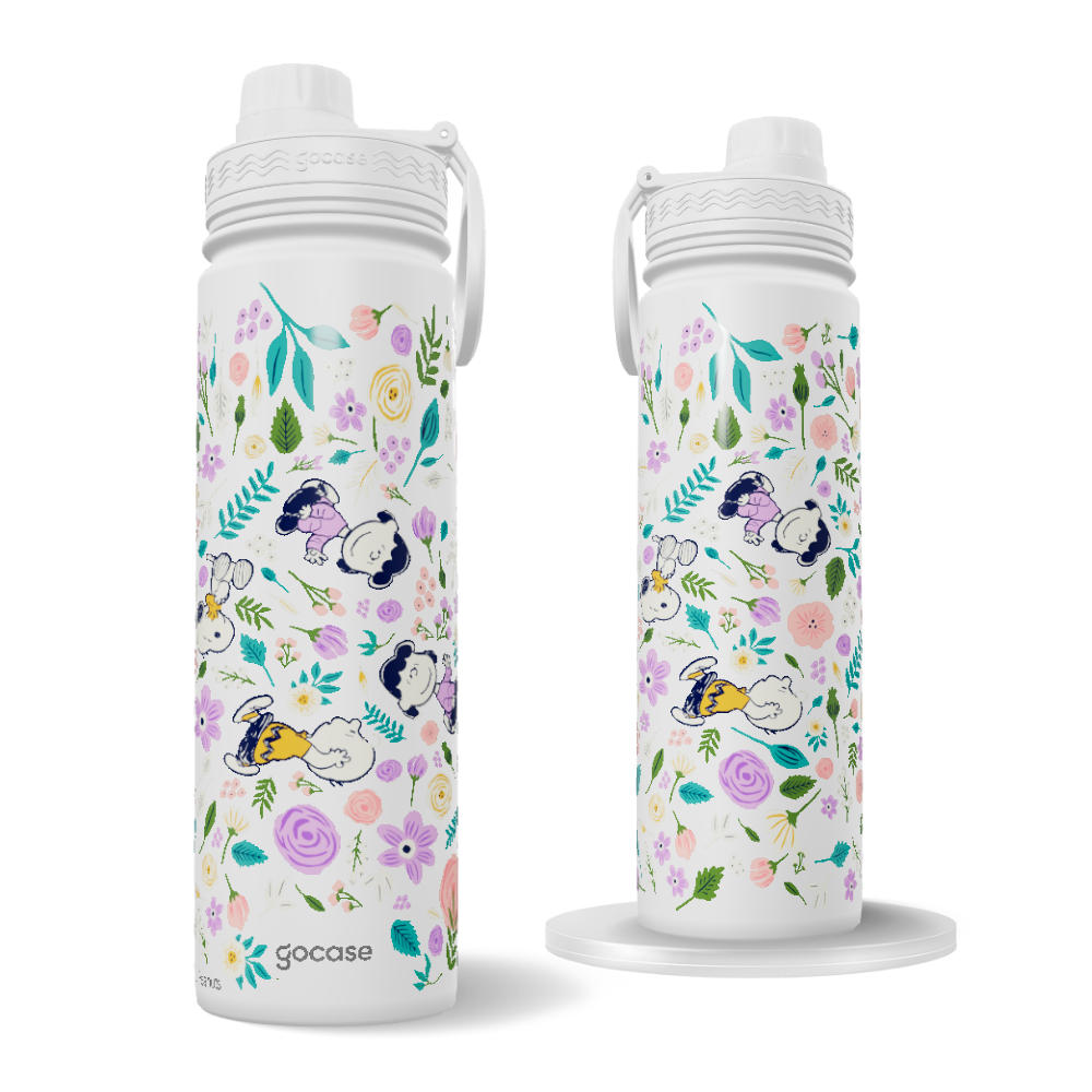 Garrafa Térmica Fresh + Ebook - Snoopy Floral