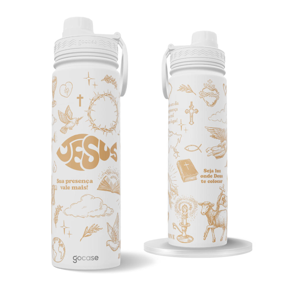 Garrafa Térmica Fresh + Ebook - Jesus Line Itens