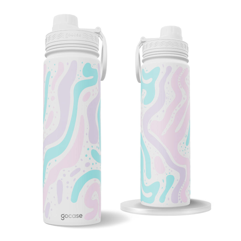 Garrafa Térmica Fresh + Ebook - Wave Lines Colors