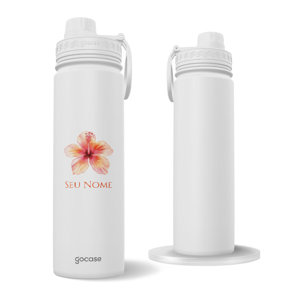 Garrafa Térmica Fresh + Ebook - Flor Hibisco Central Garrafa Térmica Fresh + Ebook - Flor Hibisco Central