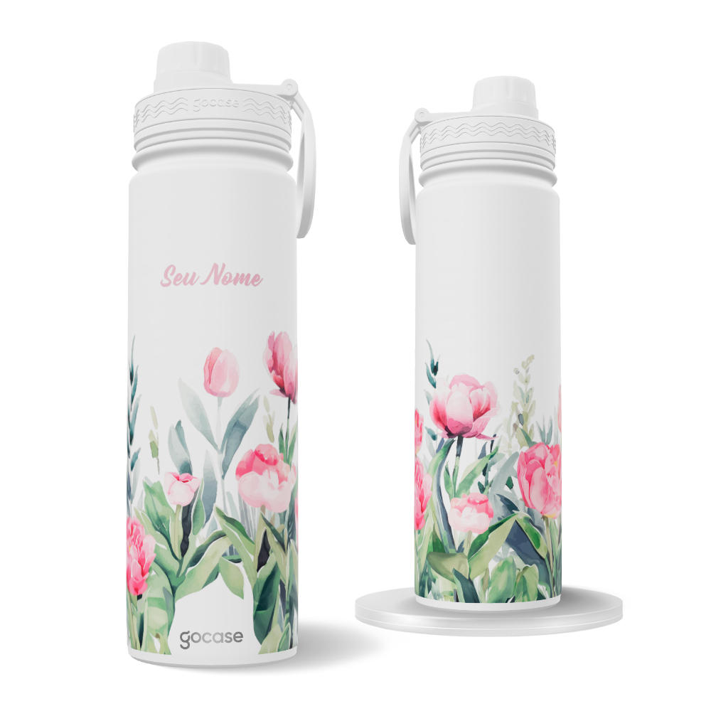 Garrafa Térmica Fresh + Ebook - Tulips And Flowers