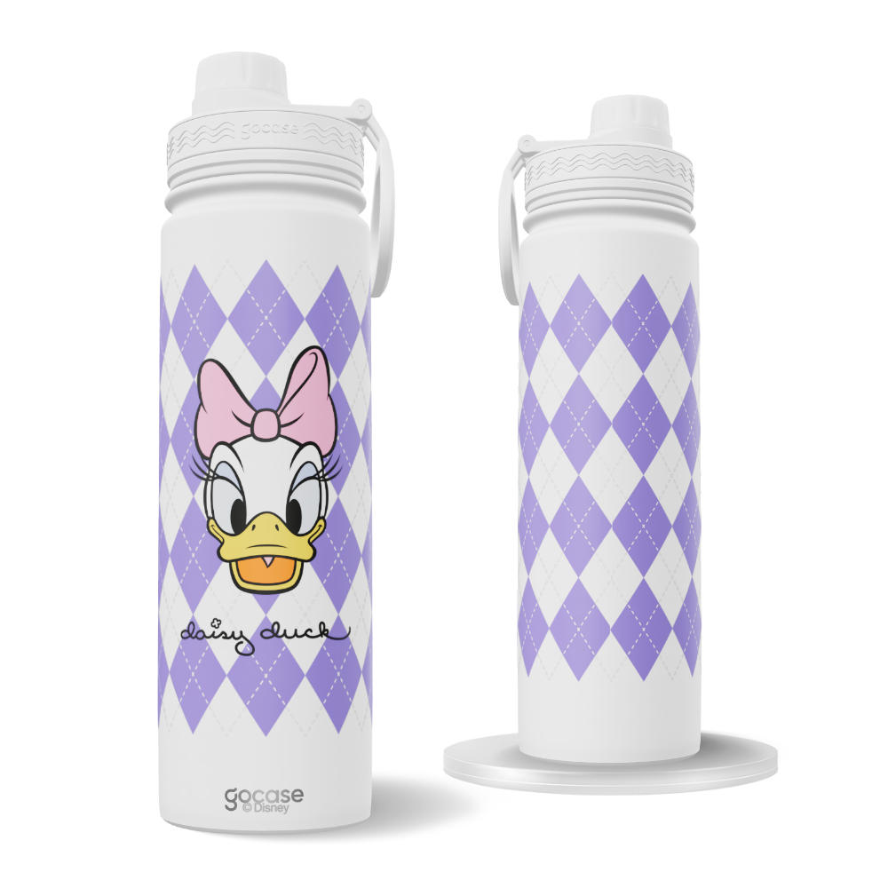Garrafa Térmica Fresh + Ebook - Mickey & Amigos - Margarida Xadrez Purple
