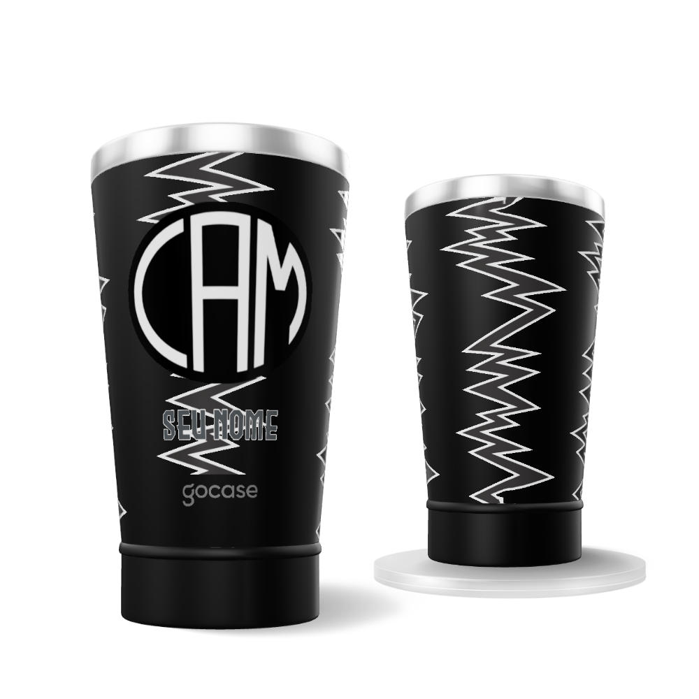 Copo Térmico Cerveja + Ebook - Atlético-MG - Uniforme 3 Escudo