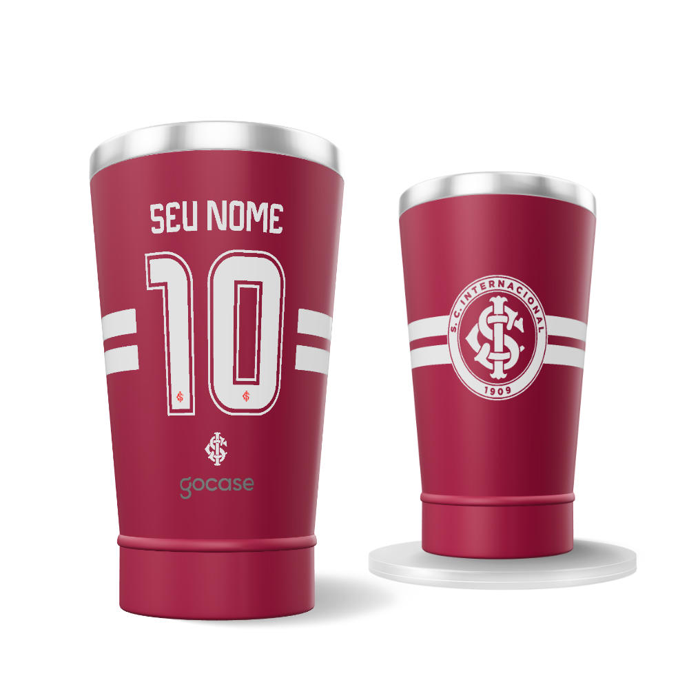  Copo Térmico Cerveja + Ebook - Internacional - Uniforme 1 2024 P Vermelho