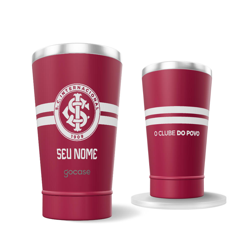  Copo Térmico Cerveja + Ebook - Internacional - Uniforme 1 2024 Vermelho