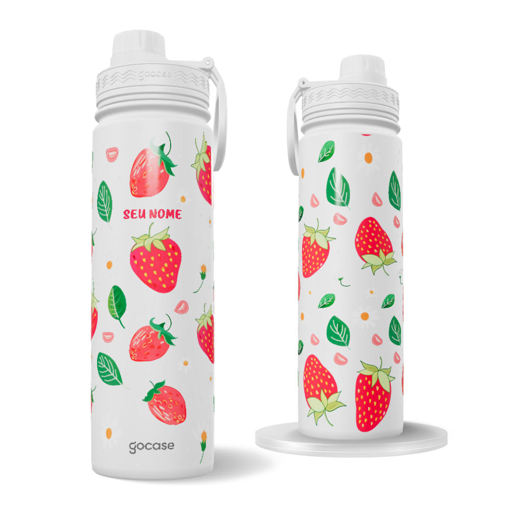Garrafa Térmica Fresh + Ebook - Moranguinho Com Flores