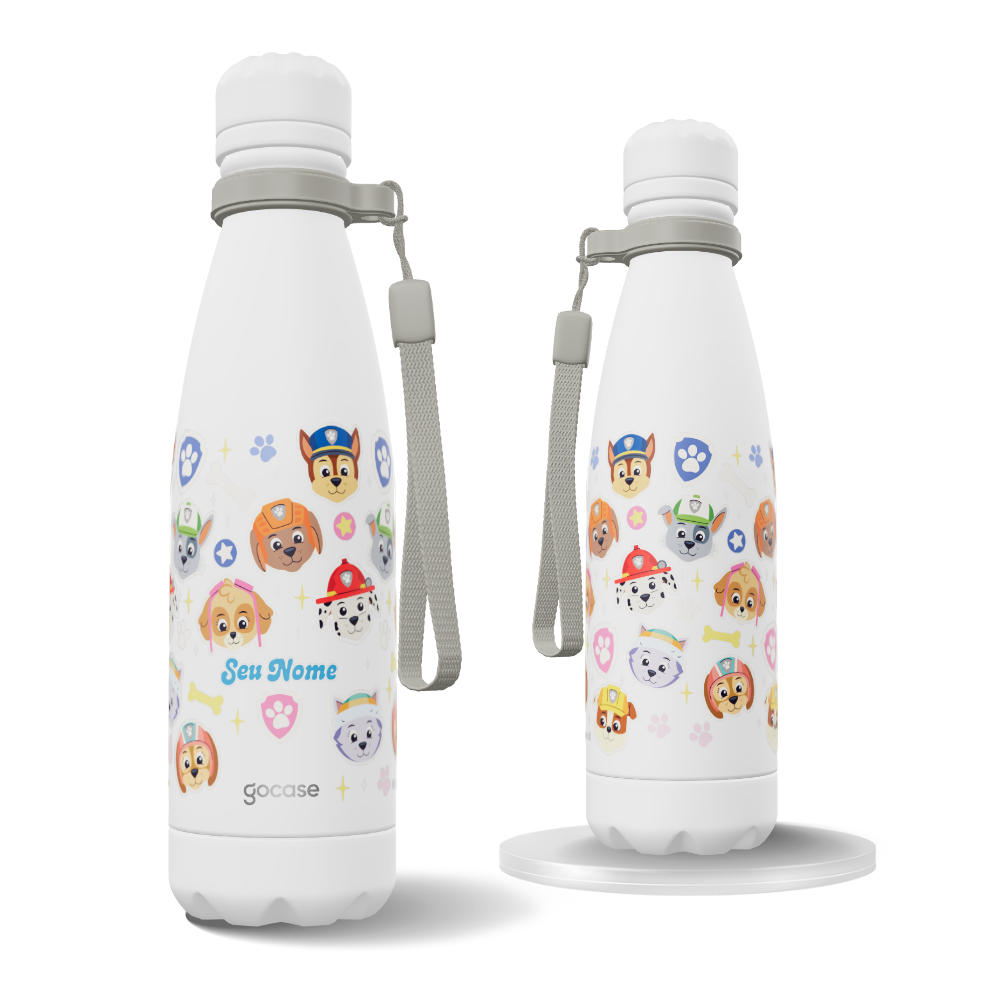 Garrafa Térmica Urban + Ebook - Patrulha Canina - Rostinhos