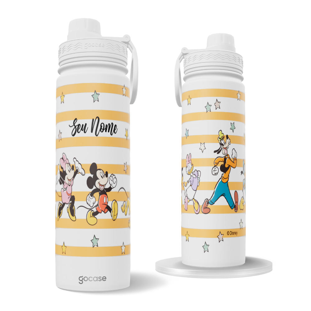 Garrafa Térmica Fresh + Ebook - Mickey e Amigos - Passeio nas Listras