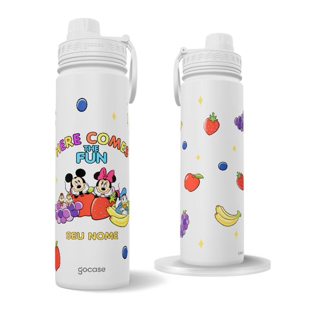 Garrafa Térmica Fresh + Ebook - Mickey e Amigos - Frutinhas