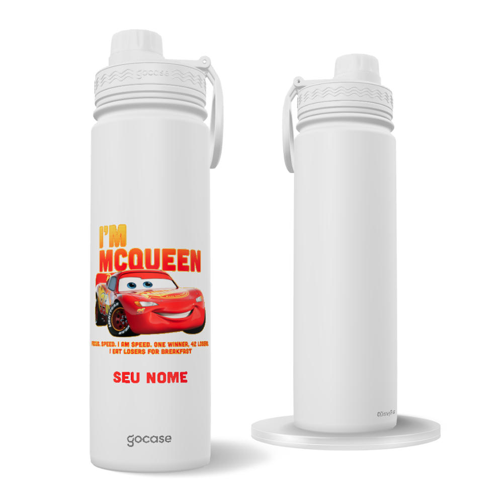 Garrafa Térmica Fresh + Ebook - Carros - Mcqueen Love