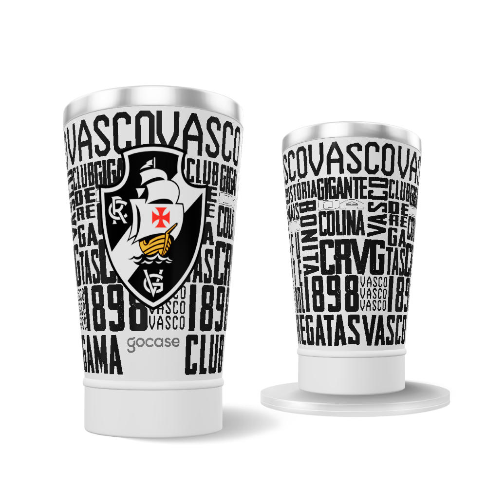  Copo Térmico Cerveja + Ebook - Vasco - Textura Wide Lettering