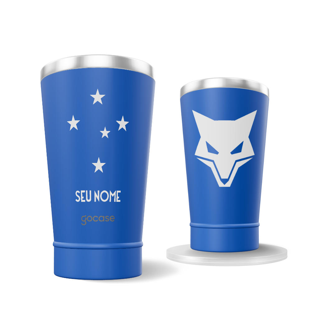  Copo Térmico Cerveja + Ebook - Cruzeiro + Raposa Azul