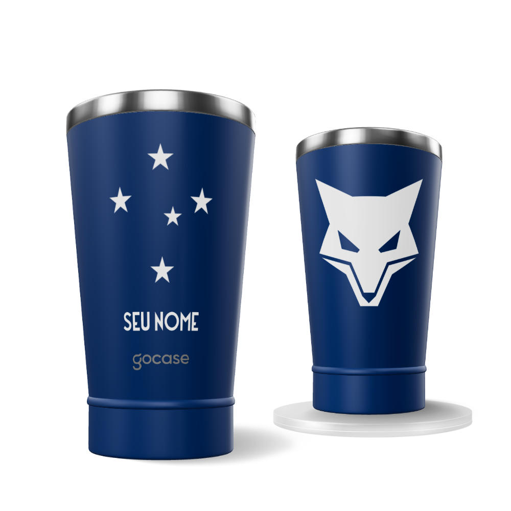  Copo Térmico Cerveja + Ebook - Cruzeiro + Raposa Azul