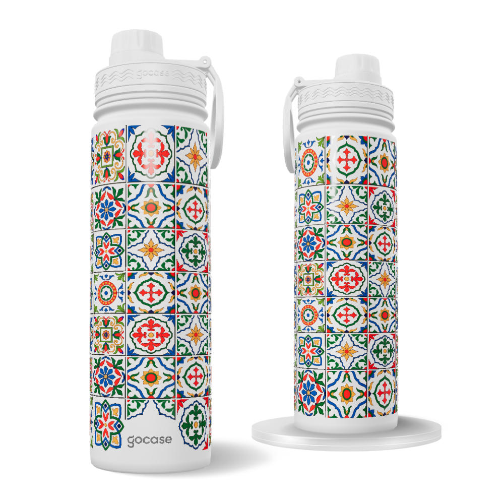 Garrafa Térmica Fresh + Ebook - Azulejo Mexicano