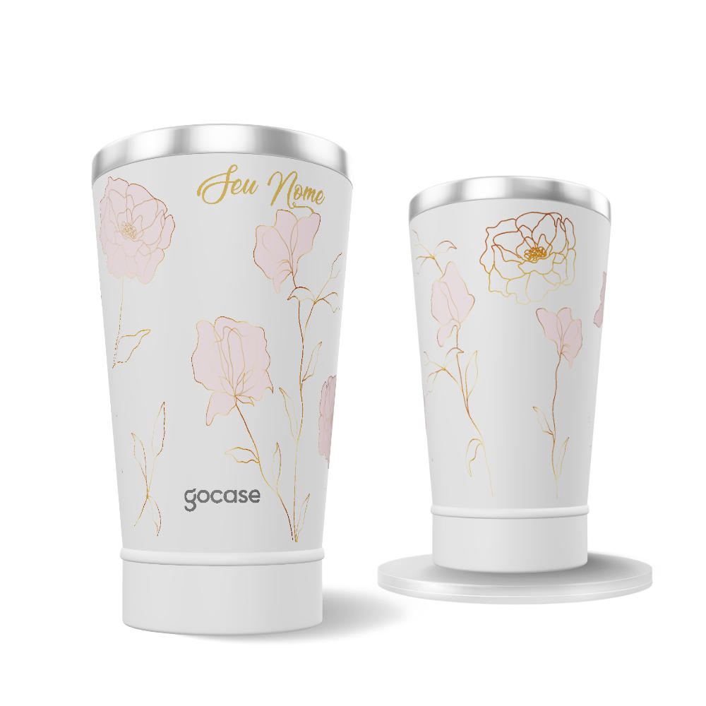 Copo Térmico + Ebook - Rose Flower
