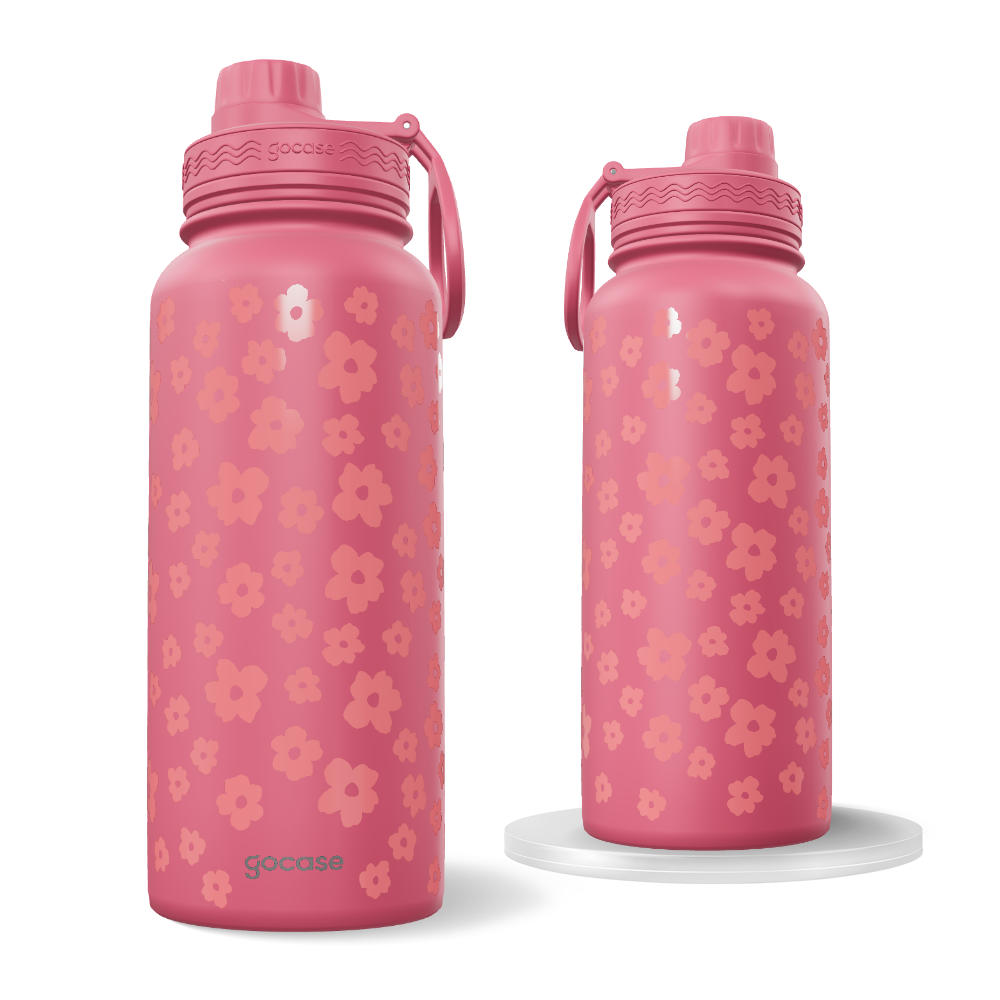 Garrafa Térmica Fresh + Ebook - Pattern Flores Organicas Melancia