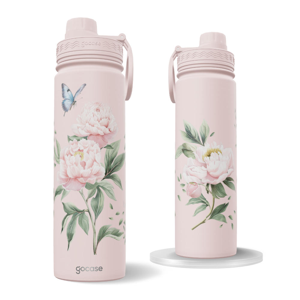 Garrafa Térmica Fresh + Ebook - Jardim de Peônias