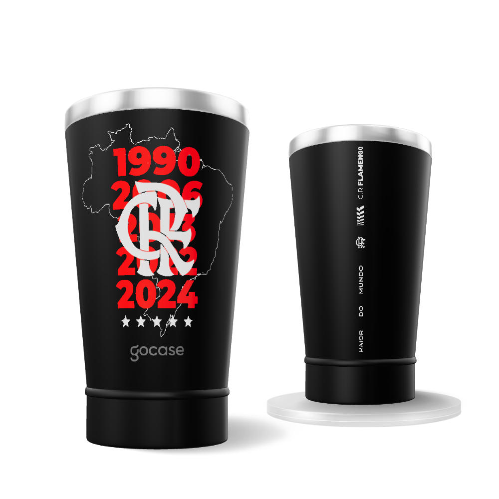 Copo Térmico Cerveja + Ebook - Flamengo - Penta Campeão do Brasil