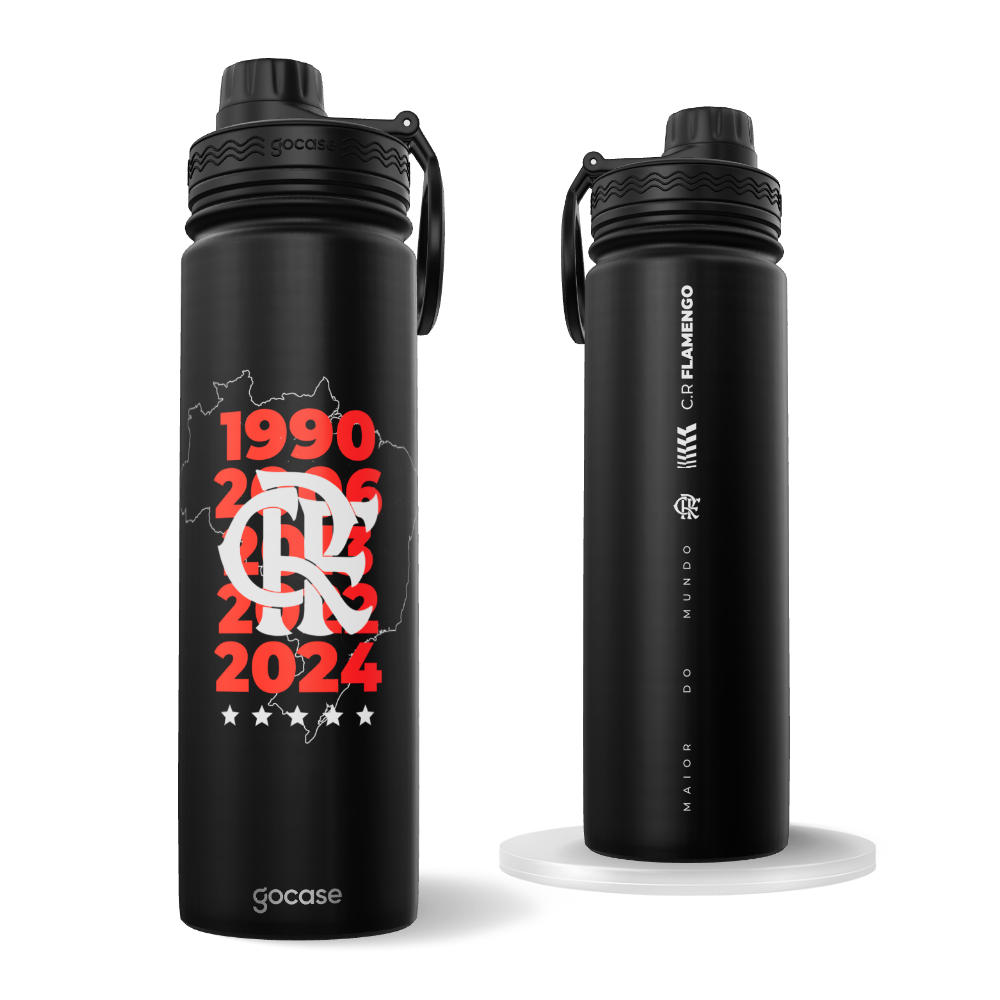 Garrafa Térmica Fresh + Ebook - Flamengo - Penta Campeão do Brasil