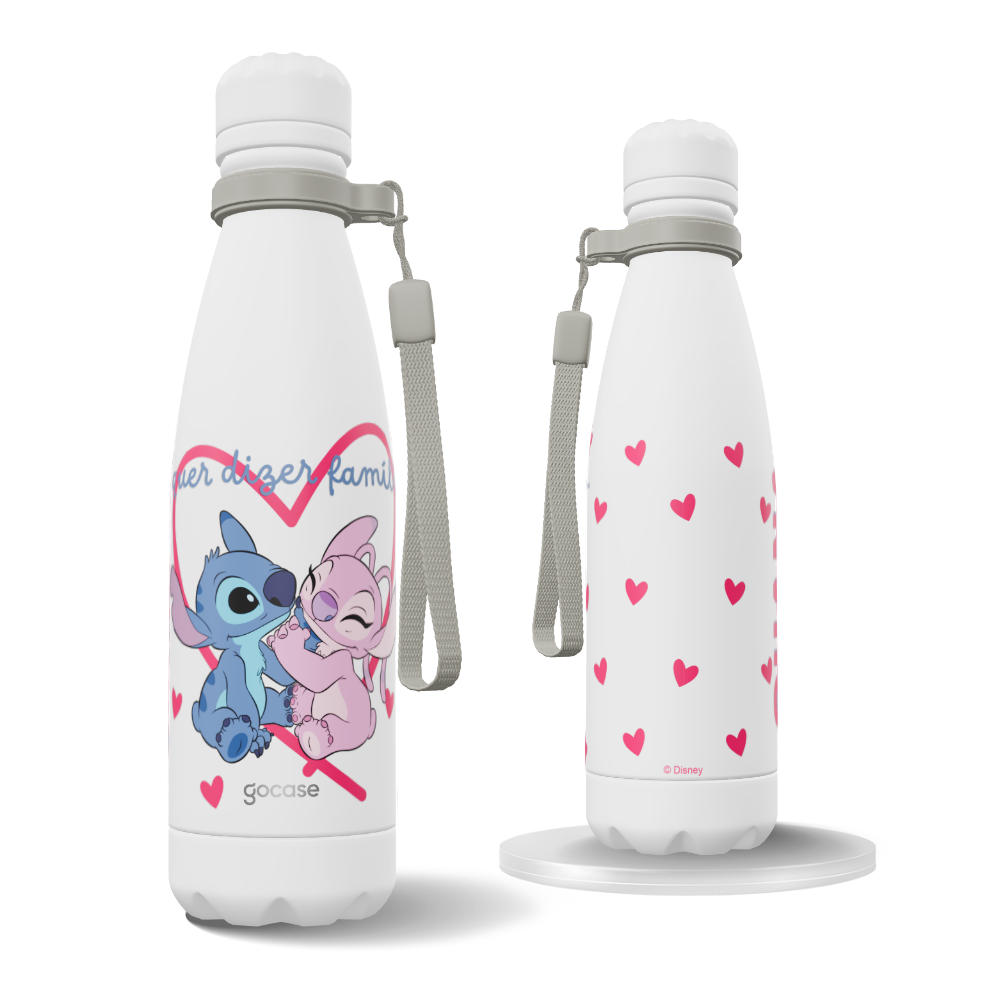 Garrafa Térmica Urban + Ebook - Stitch e Angel - Ohana