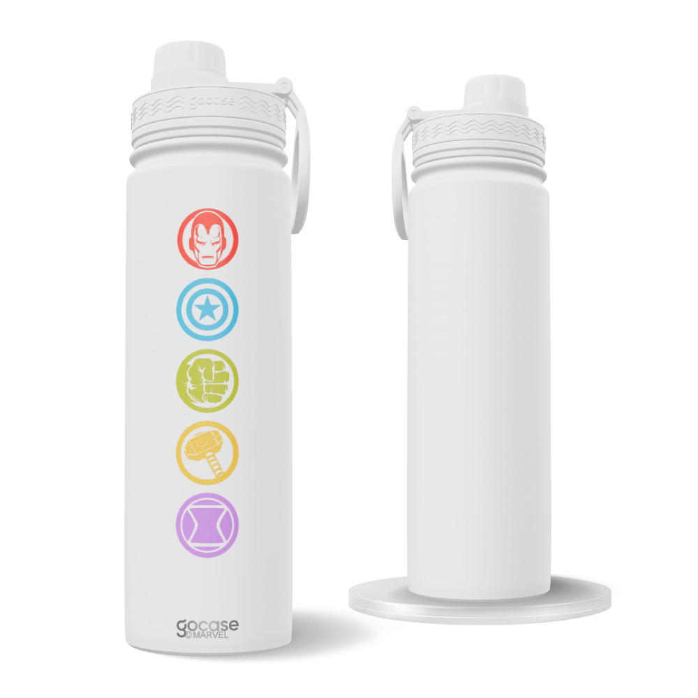 Garrafa Térmica Fresh + Ebook - Vingadores - Símbolos