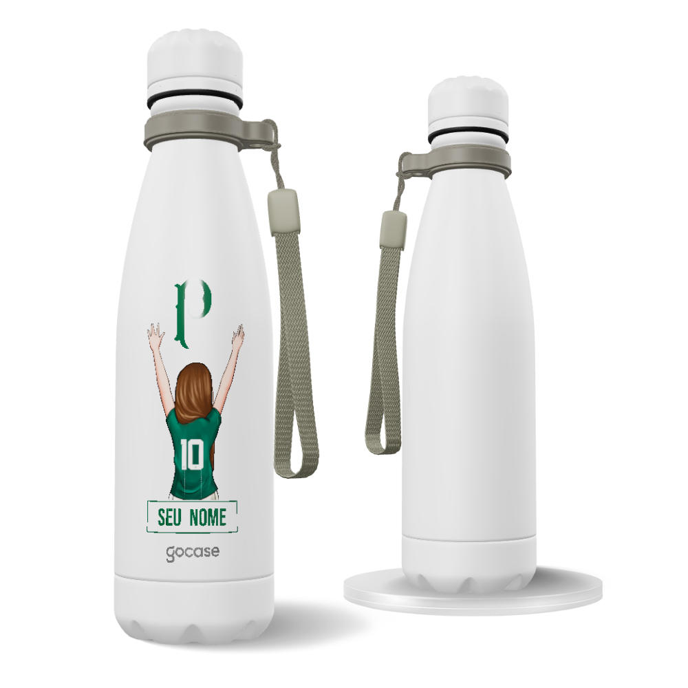 Garrafa Térmica Urban + Ebook - Palmeiras - Garota Alviverde