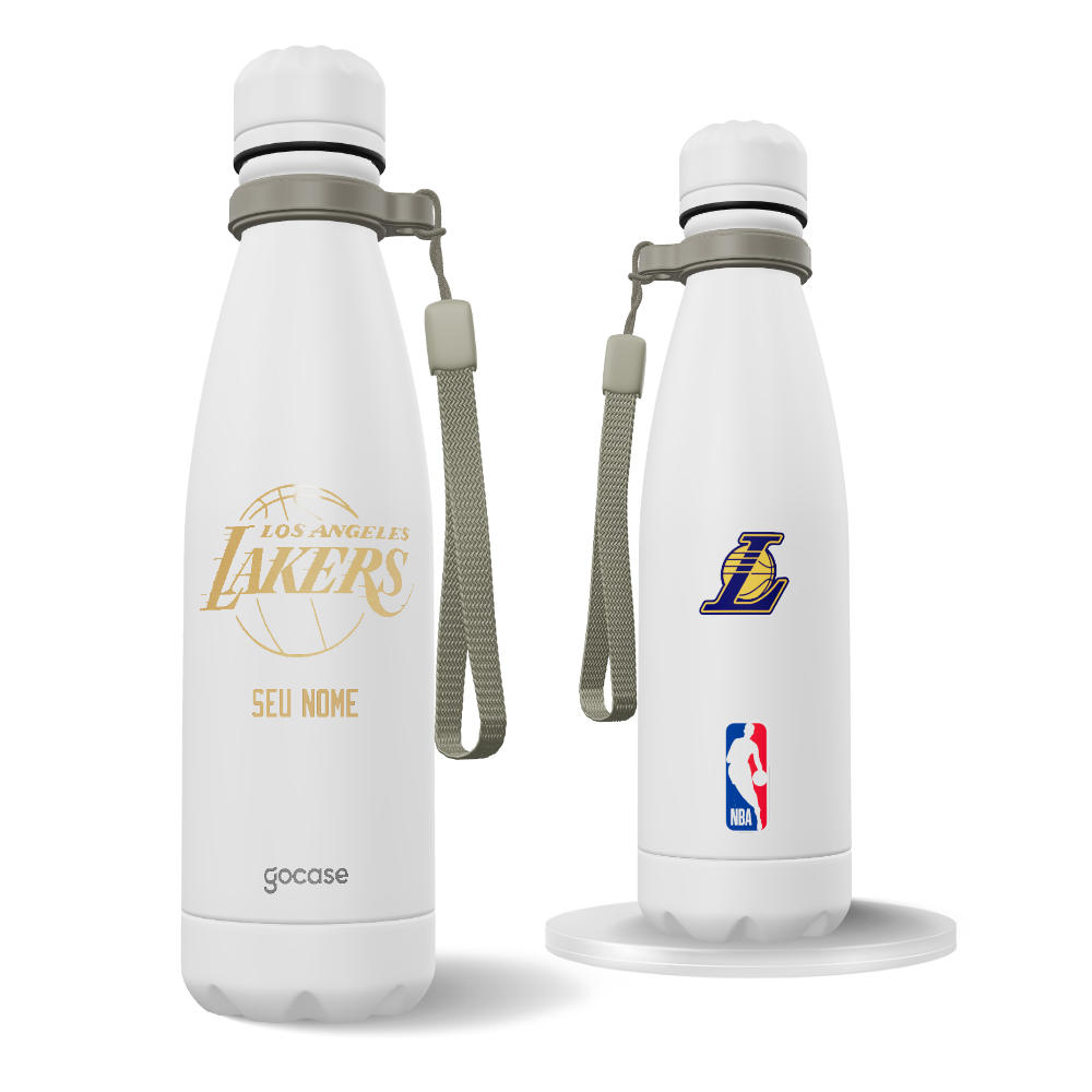 Garrafa Térmica Urban + Ebook - Los Angeles Lakers - Escudo Dourado