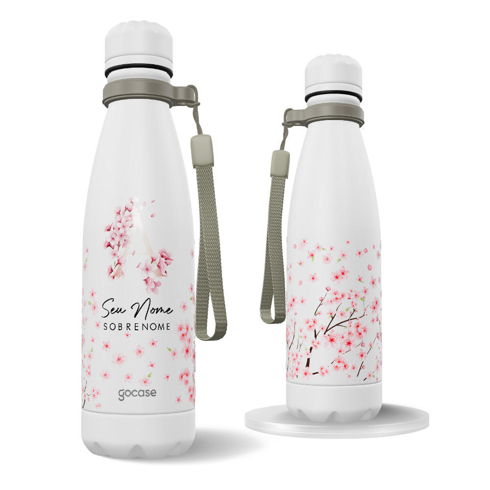 Garrafa Térmica Urban + Ebook - Inicial Cherry Blossom 360º