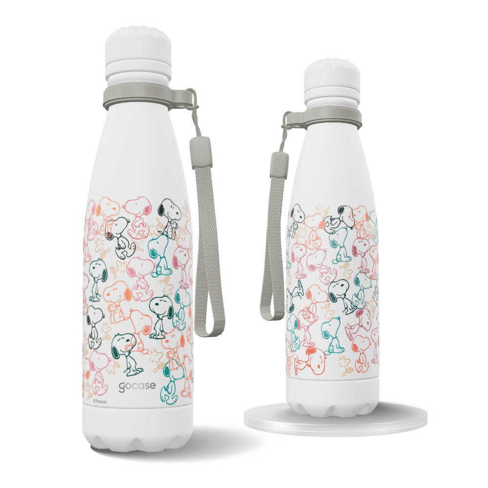 Garrafa Térmica Urban + Ebook - Snoopy - Snoopy and Wood Colorful Pattern