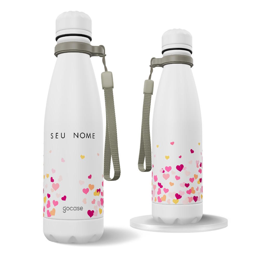 Garrafa Térmica Urban + Ebook - Corações Flutuantes